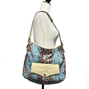 Aimee Kerstenberg Canvas Snakeskin Print Hobo Bag